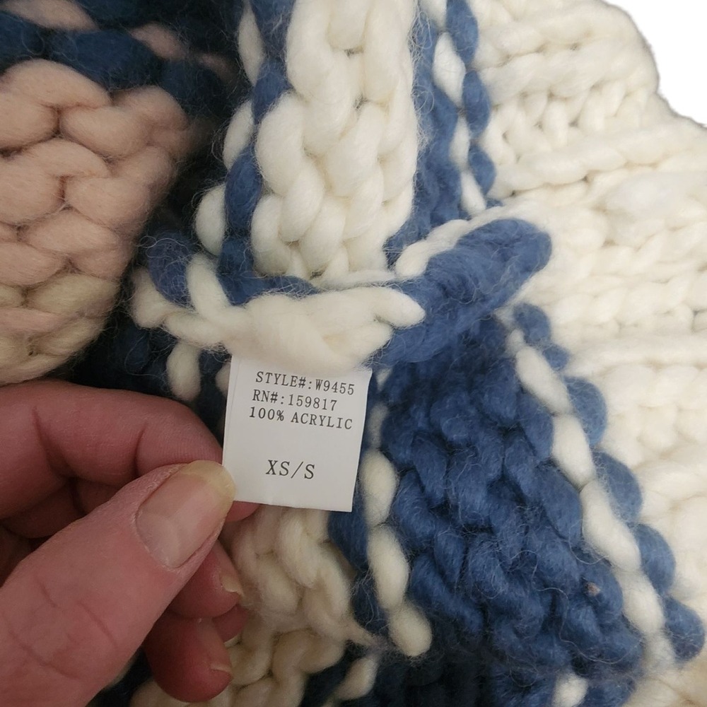 Altar'd State Striped Chunky Knit‎ Button Front Cardigan Sweater XS S - Picture 5 of 5